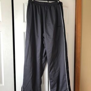 Reebok black/gray track pants with ankle zippers